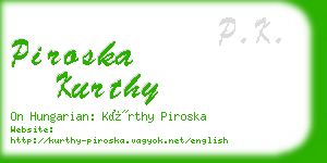 piroska kurthy business card